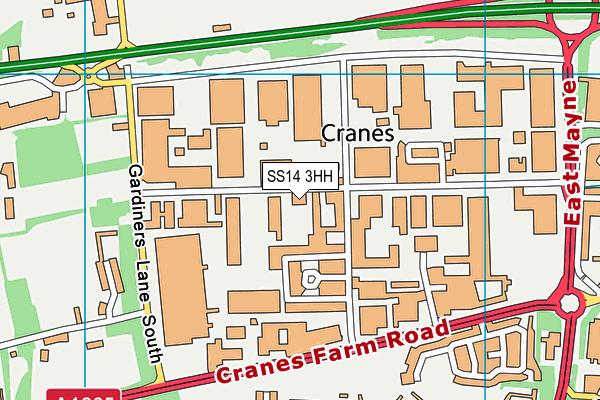 SS14 3HH map - OS VectorMap District (Ordnance Survey) SS14 3HH map - OS VectorMap District (Ordnance Survey)