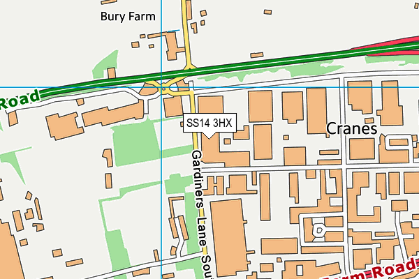 SS14 3HX map - OS VectorMap District (Ordnance Survey) SS14 3HX map - OS VectorMap District (Ordnance Survey)