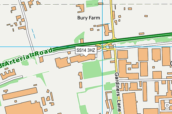SS14 3HZ map - OS VectorMap District (Ordnance Survey)