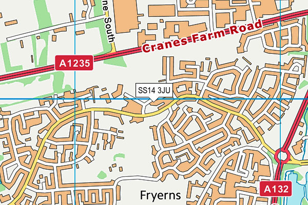 SS14 3JU map - OS VectorMap District (Ordnance Survey) SS14 3JU map - OS VectorMap District (Ordnance Survey)