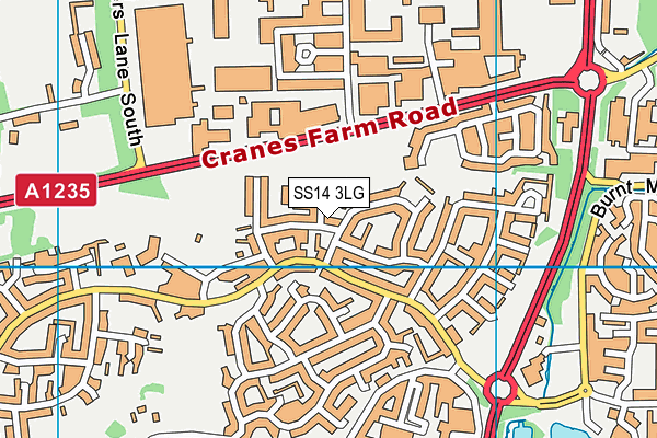 SS14 3LG map - OS VectorMap District (Ordnance Survey)