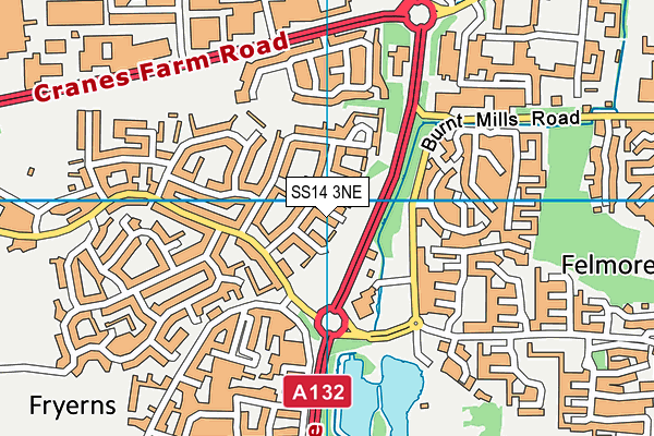 SS14 3NE map - OS VectorMap District (Ordnance Survey) SS14 3NE map - OS VectorMap District (Ordnance Survey)