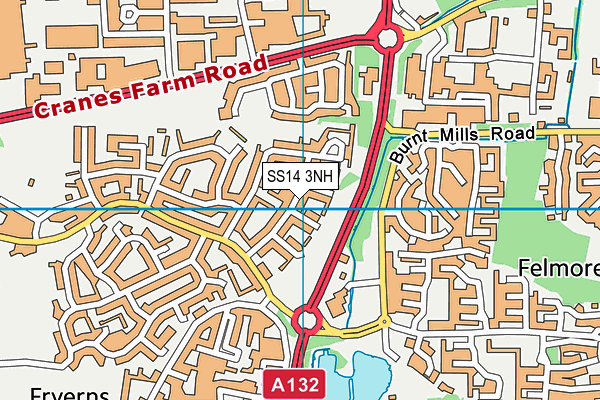 SS14 3NH map - OS VectorMap District (Ordnance Survey)