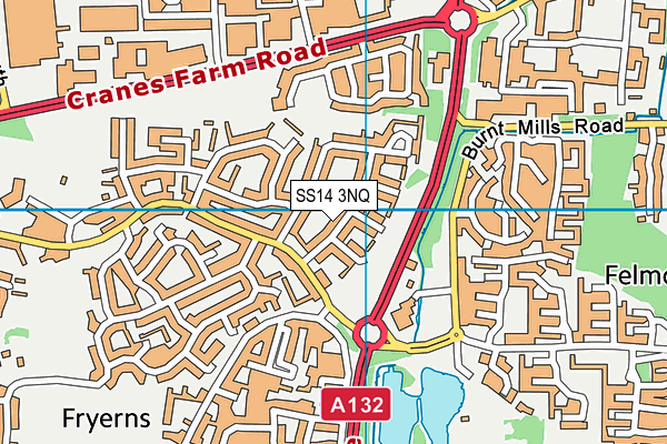 SS14 3NQ map - OS VectorMap District (Ordnance Survey)