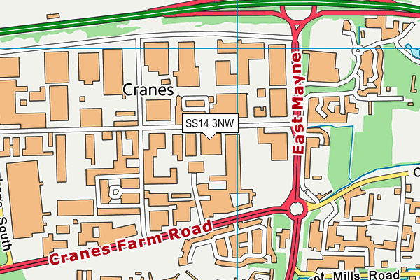 SS14 3NW map - OS VectorMap District (Ordnance Survey)