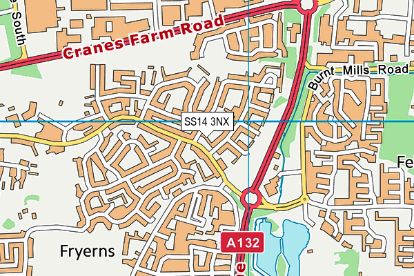 SS14 3NX map - OS VectorMap District (Ordnance Survey) SS14 3NX map - OS VectorMap District (Ordnance Survey)