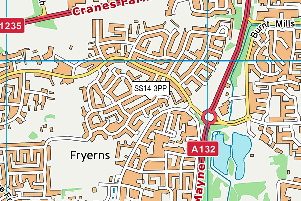 SS14 3PP map - OS VectorMap District (Ordnance Survey)