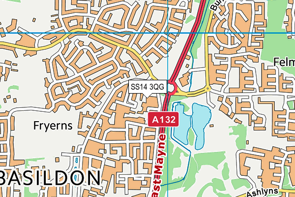 SS14 3QG map - OS VectorMap District (Ordnance Survey) SS14 3QG map - OS VectorMap District (Ordnance Survey)
