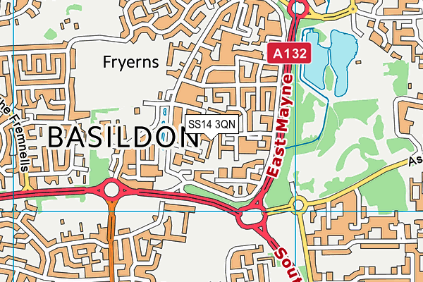 SS14 3QN map - OS VectorMap District (Ordnance Survey) SS14 3QN map - OS VectorMap District (Ordnance Survey)