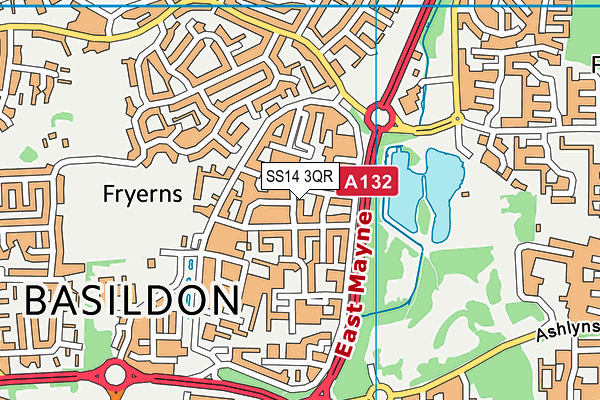 SS14 3QR map - OS VectorMap District (Ordnance Survey)