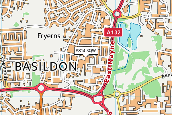 SS14 3QW map - OS VectorMap District (Ordnance Survey) SS14 3QW map - OS VectorMap District (Ordnance Survey)