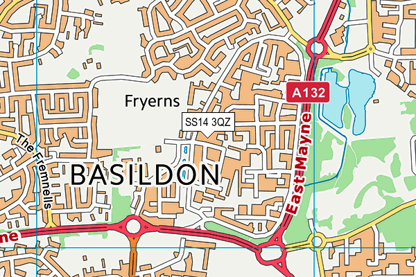 SS14 3QZ map - OS VectorMap District (Ordnance Survey) SS14 3QZ map - OS VectorMap District (Ordnance Survey)