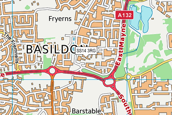 SS14 3RG map - OS VectorMap District (Ordnance Survey)