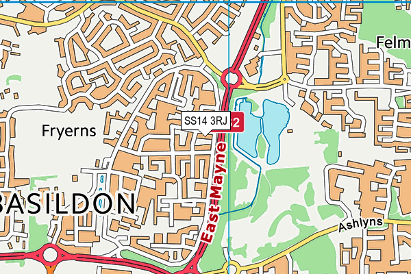 SS14 3RJ map - OS VectorMap District (Ordnance Survey)