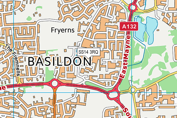 SS14 3RQ map - OS VectorMap District (Ordnance Survey) SS14 3RQ map - OS VectorMap District (Ordnance Survey)