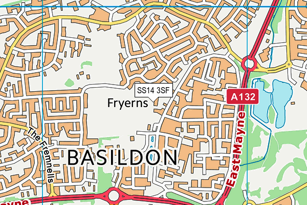 SS14 3SF map - OS VectorMap District (Ordnance Survey) SS14 3SF map - OS VectorMap District (Ordnance Survey)