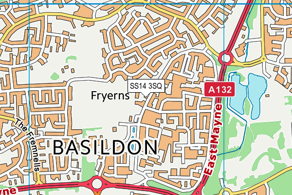 SS14 3SQ map - OS VectorMap District (Ordnance Survey)