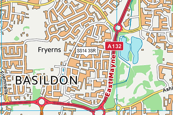 SS14 3SR map - OS VectorMap District (Ordnance Survey) SS14 3SR map - OS VectorMap District (Ordnance Survey)