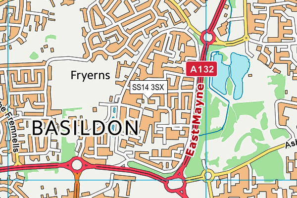 SS14 3SX map - OS VectorMap District (Ordnance Survey) SS14 3SX map - OS VectorMap District (Ordnance Survey)