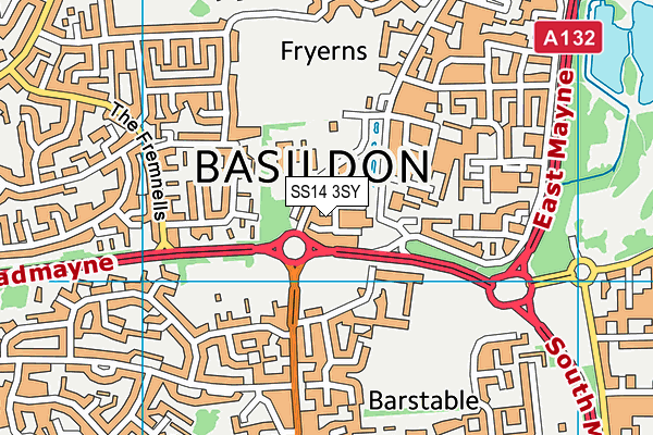 SS14 3SY map - OS VectorMap District (Ordnance Survey) SS14 3SY map - OS VectorMap District (Ordnance Survey)