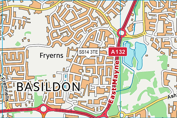 SS14 3TE map - OS VectorMap District (Ordnance Survey) SS14 3TE map - OS VectorMap District (Ordnance Survey)