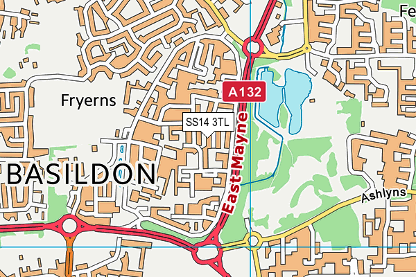 SS14 3TL map - OS VectorMap District (Ordnance Survey) SS14 3TL map - OS VectorMap District (Ordnance Survey)