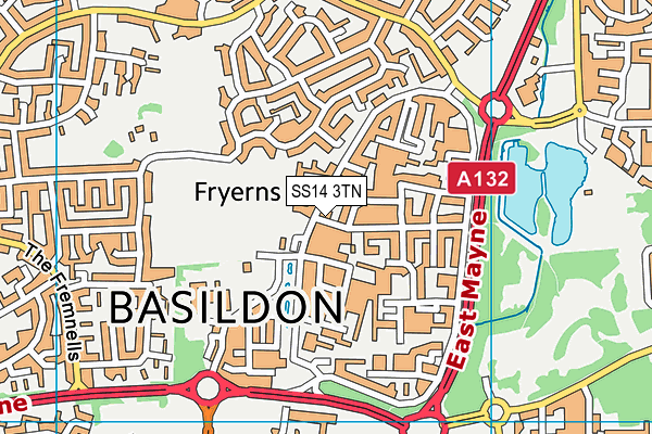 SS14 3TN map - OS VectorMap District (Ordnance Survey) SS14 3TN map - OS VectorMap District (Ordnance Survey)
