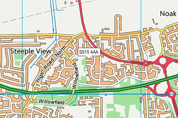 SS15 4AA map - OS VectorMap District (Ordnance Survey) SS15 4AA map - OS VectorMap District (Ordnance Survey)