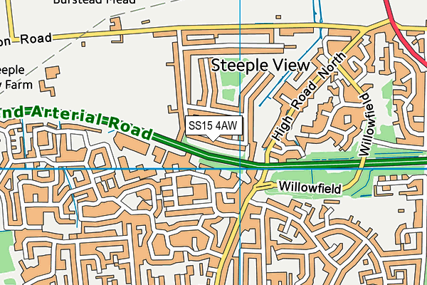 SS15 4AW map - OS VectorMap District (Ordnance Survey) SS15 4AW map - OS VectorMap District (Ordnance Survey)