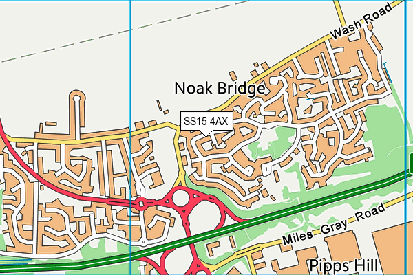 SS15 4AX map - OS VectorMap District (Ordnance Survey) SS15 4AX map - OS VectorMap District (Ordnance Survey)