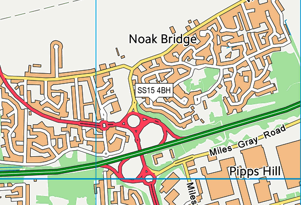 SS15 4BH map - OS VectorMap District (Ordnance Survey) SS15 4BH map - OS VectorMap District (Ordnance Survey)