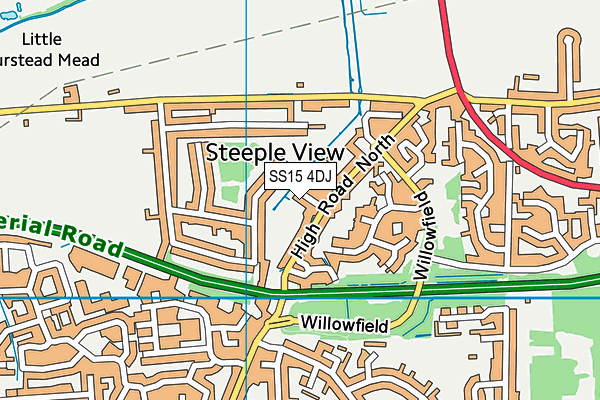 SS15 4DJ map - OS VectorMap District (Ordnance Survey) SS15 4DJ map - OS VectorMap District (Ordnance Survey)