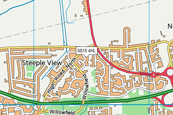 SS15 4HL map - OS VectorMap District (Ordnance Survey) SS15 4HL map - OS VectorMap District (Ordnance Survey)