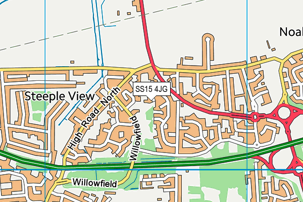 SS15 4JG map - OS VectorMap District (Ordnance Survey) SS15 4JG map - OS VectorMap District (Ordnance Survey)