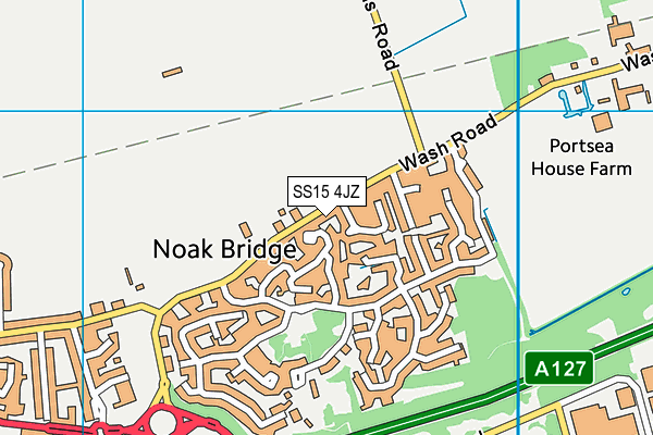 SS15 4JZ map - OS VectorMap District (Ordnance Survey) SS15 4JZ map - OS VectorMap District (Ordnance Survey)