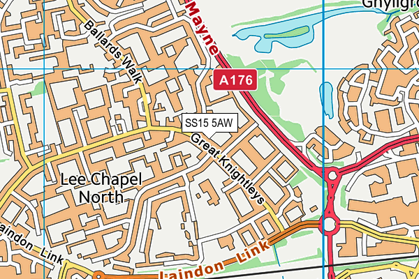 SS15 5AW map - OS VectorMap District (Ordnance Survey)