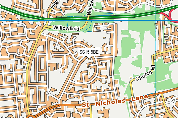 SS15 5BE map - OS VectorMap District (Ordnance Survey) SS15 5BE map - OS VectorMap District (Ordnance Survey)
