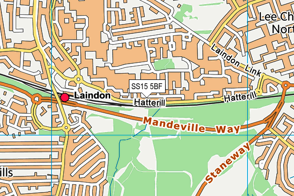 SS15 5BF map - OS VectorMap District (Ordnance Survey) SS15 5BF map - OS VectorMap District (Ordnance Survey)