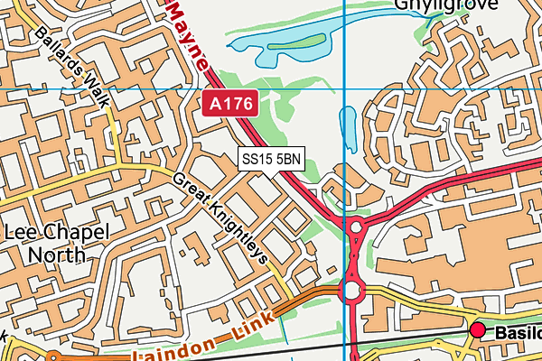 SS15 5BN map - OS VectorMap District (Ordnance Survey) SS15 5BN map - OS VectorMap District (Ordnance Survey)