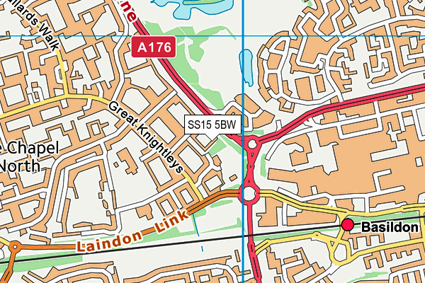 SS15 5BW map - OS VectorMap District (Ordnance Survey) SS15 5BW map - OS VectorMap District (Ordnance Survey)