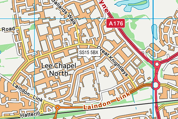 SS15 5BX map - OS VectorMap District (Ordnance Survey) SS15 5BX map - OS VectorMap District (Ordnance Survey)