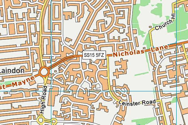 SS15 5FZ map - OS VectorMap District (Ordnance Survey) SS15 5FZ map - OS VectorMap District (Ordnance Survey)