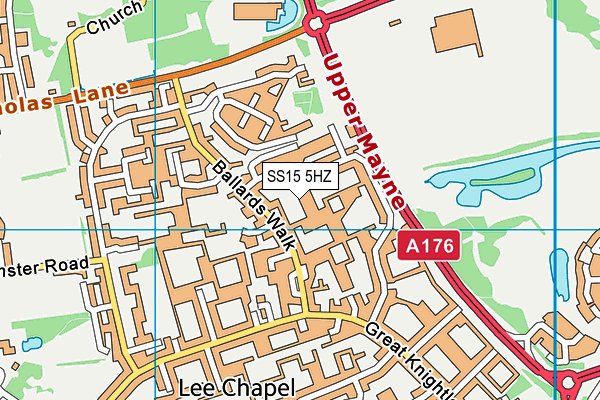 SS15 5HZ map - OS VectorMap District (Ordnance Survey)