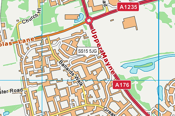 SS15 5JG map - OS VectorMap District (Ordnance Survey)