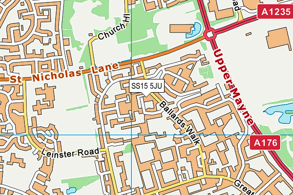 SS15 5JU map - OS VectorMap District (Ordnance Survey)