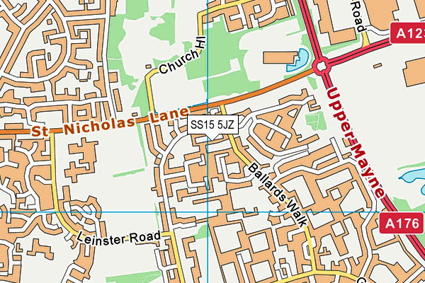 SS15 5JZ map - OS VectorMap District (Ordnance Survey) SS15 5JZ map - OS VectorMap District (Ordnance Survey)
