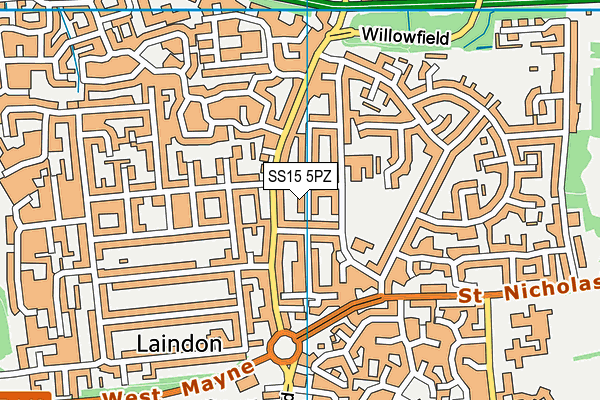 SS15 5PZ map - OS VectorMap District (Ordnance Survey) SS15 5PZ map - OS VectorMap District (Ordnance Survey)
