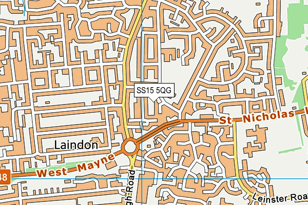 SS15 5QG map - OS VectorMap District (Ordnance Survey) SS15 5QG map - OS VectorMap District (Ordnance Survey)