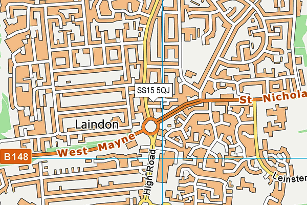 SS15 5QJ map - OS VectorMap District (Ordnance Survey) SS15 5QJ map - OS VectorMap District (Ordnance Survey)