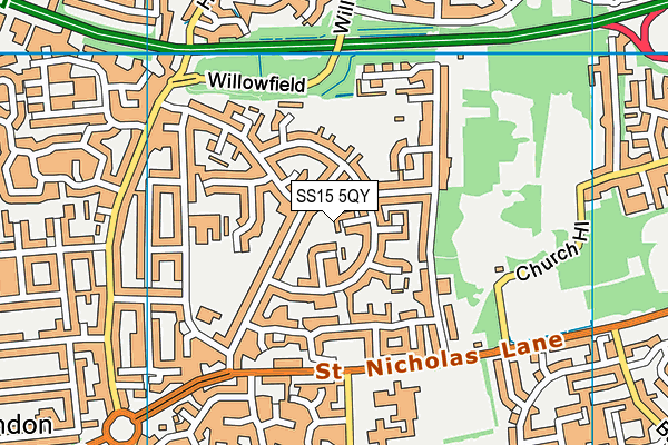 SS15 5QY map - OS VectorMap District (Ordnance Survey) SS15 5QY map - OS VectorMap District (Ordnance Survey)